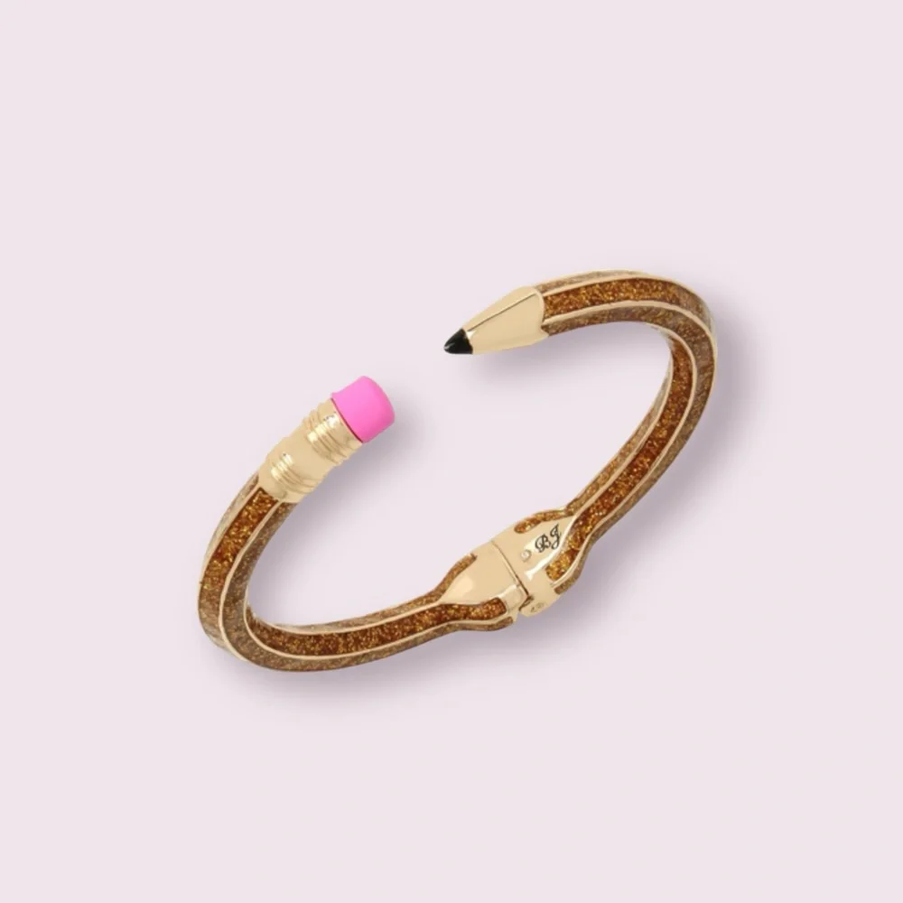 Betsey Johnson Gold Pencil Hinged Bracelet